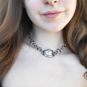 !!!SOLD!!! Hand-Made Vintage Watch Choker Clock Necklace